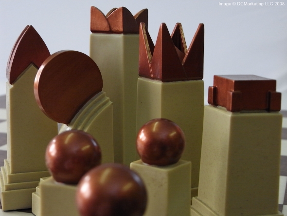 Art Deco Plain Theme Chess Set